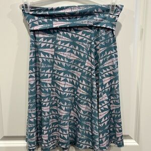 LuLaRoe Teal and Pink A-Line Skirt